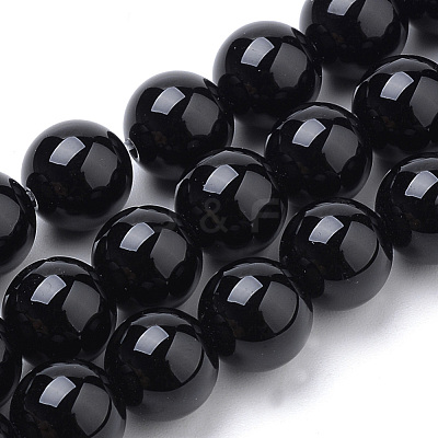 Natural Obsidian Beads Strands G-S259-33-6mm-1