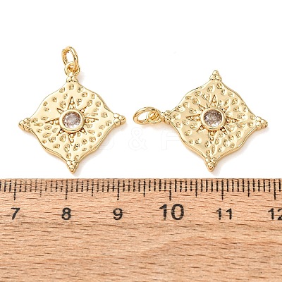 Brass Pave Clear Cubic Zirconia Pendants CU-CBA2907-11G-1