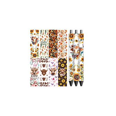12Pcs Plastic Rub on Transfer Stickers DIY-WH0611-002-1