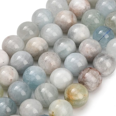 Natural Aquamarine Beads Strands GG-CBA1CAF-A02-12mm-1