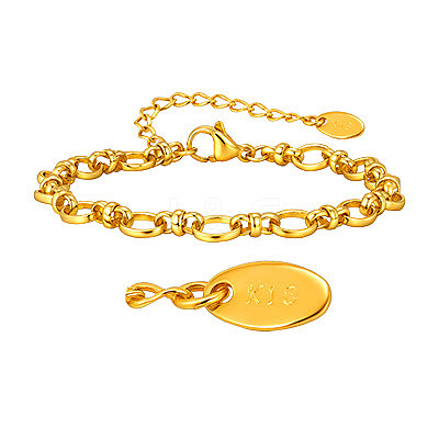 304 Stainless Steel Ring Link Chains for Women WGC2508-03-1
