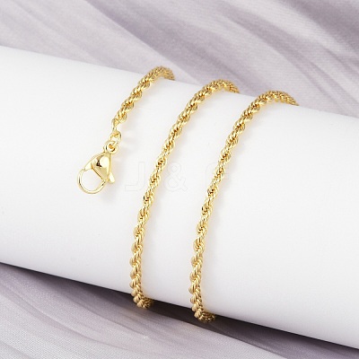 Brass Twist Rope Chains Necklace for Women NJEW-P265-15G-1