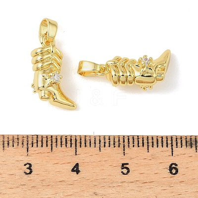 Brass Micro Pave Clear Cubic Zirconia Pendants KK-A290-02G-1