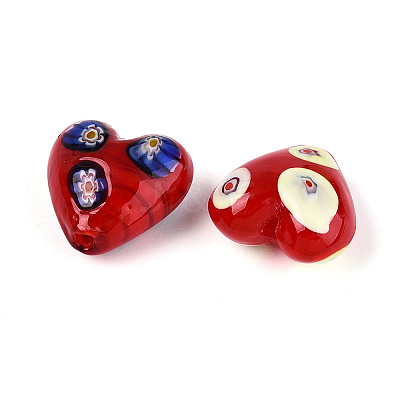 Handmade Millefiori Glass Beads LAMP-N024-43D-1