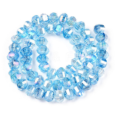 Transparent Electroplate Glass Beads Strands EGLA-N006-078B-1