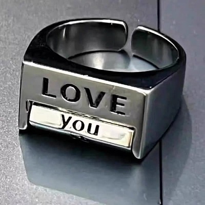 Word Love Alloy Cuff Rings FS-WGD1DDB-02-1