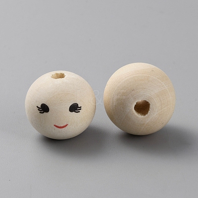 Schima Wood European Beads WOOD-WH0132-03B-1