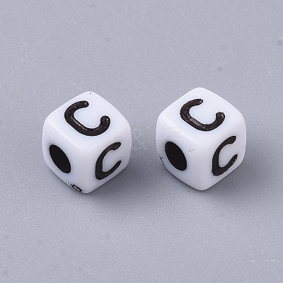 White Opaque Acrylic Beads LS-X-MACR-R869-02C-1