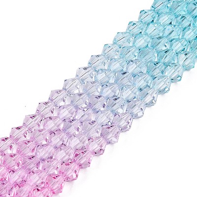 Gradient Color Baking Paint Glass Bead Strands X1-DGLA-A039-T4mm-A05-1