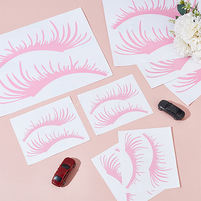 8 Pairs 2 Styles Eyelash Shape Waterproof PVC Picture Stickers DIY-HY0003-05A-1
