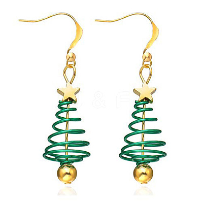 Christmas Theme Alloy Plastic Dangle Earrings FS-WG6FBD6-05-1