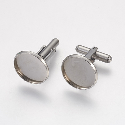 Tarnish Resistant 304 Stainless Steel Cuffinks STAS-G187-23P-6mm-1