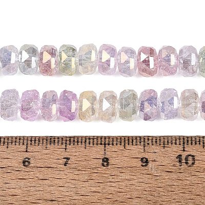 Electroplate Transparent Crackle Glass Beads Strands EGLA-Q135-01A-B01-1