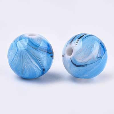 Opaque Spray Painted Acrylic Beads MACR-S361-22D-1