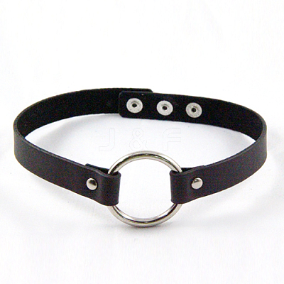 Punk Rock Style PU Leather Necklaces NJEW-O053-01A-1