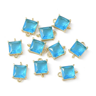 Brass Pave Cubic Zirconia Connector Charms KK-F892-53G-05-1
