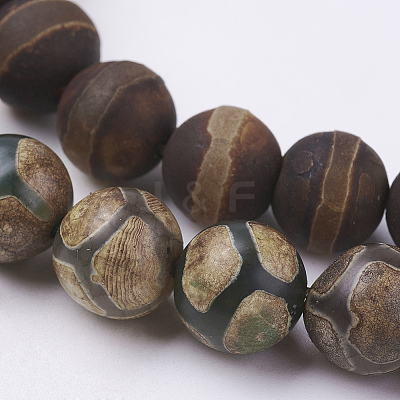 Tibetan Style dZi Beads G-G039-10mm-M-1