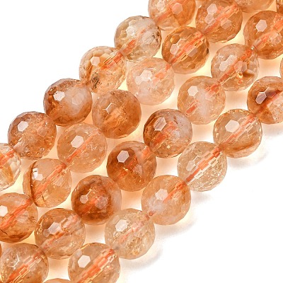 Natural Citrine Beads Strands GG-CBA59DD-C02-8mm-1