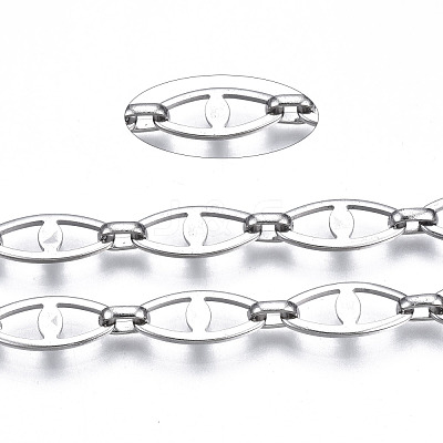 Tarnish Resistant 304 Stainless Steel Mariner Link Chains CHS-T003-09P-NF-1