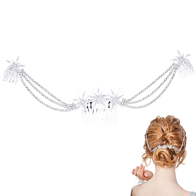 Alloy Rhinestone Hair Combs MRMJ-WH2007-031P-1