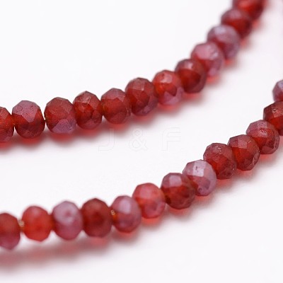 Half Rainbow Plated Faceted Rondelle Glass Bead Strands X-EGLA-L007-A15-2mm-1