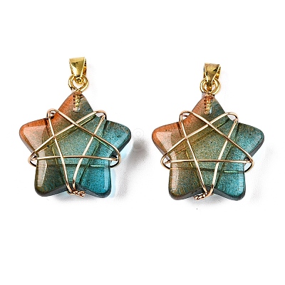 Lampwork Pendants GLAA-T023-06I-1