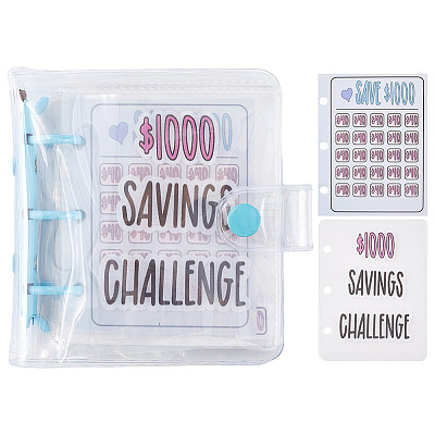 3-Ring 4 Inch PVC Mini Binder Savings Challenge DIY-WH0430-204C-1