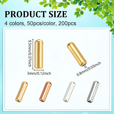 200Pcs 4 Colors Brass Stick Pin End Cap FIND-NB0005-39-1