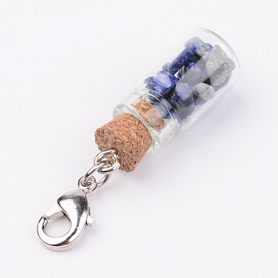 Glass Bottle Pendants X-HJEW-JM00219-1