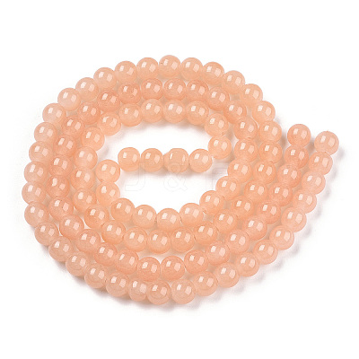 Imitation Jade Glass Beads Strands DGLA-S076-8mm-28-A-1