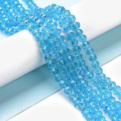 Electroplate Glass Beads Strands EGLA-A034-T1mm-L03-1