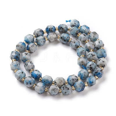 Natural K2 Stone/Raindrop Azurite Beads Strands G-K303-A29-8mm-1
