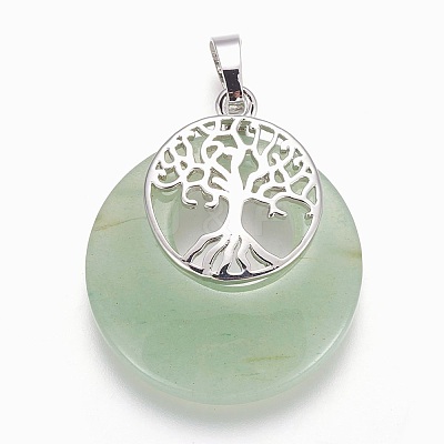 Natural Green Aventurine Pendants G-F573-C17-1