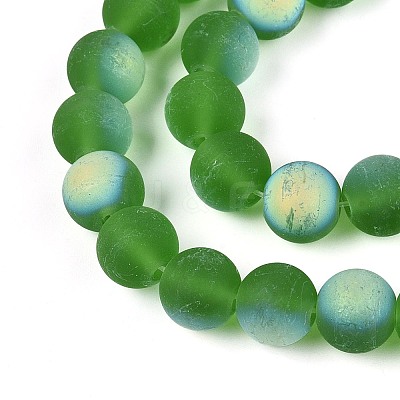 Frosted Transparent Glass Beads Strands LS-GLAA-T032-T10mm-MBB07-1