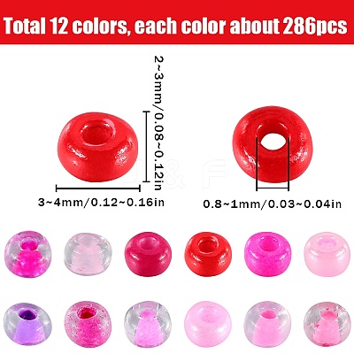 156g 12 Style Glass Seed Beads SEED-SC0001-32B-06-1