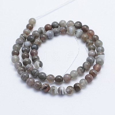 Round Natural Botswana Agate Bead Strands X-G-I166-02-6mm-1