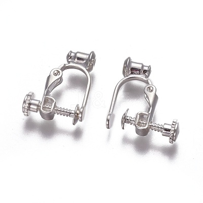 Brass Screw Clip-on Earring Converters Findings KK-F785-04S-1