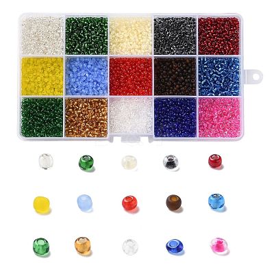 180G 15 Colors Glass Seed Beads SEED-JQ0003-01A-3mm-1