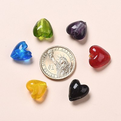 Handmade Silver Foil Glass Beads X-SLH15MMY-1-1