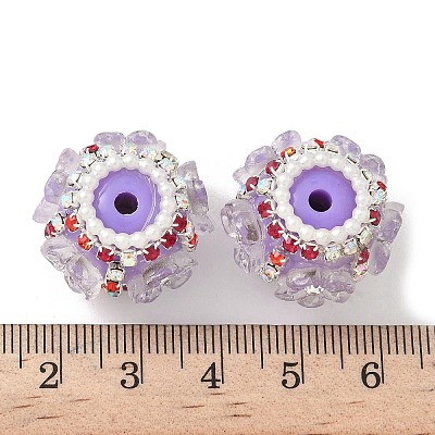 Flower Style Resin Rhinestone Beads CLAY-NH0003-05S-01-1