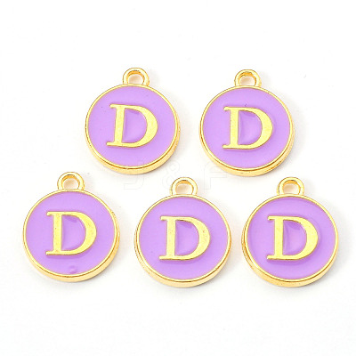 Golden Plated Alloy Enamel Charms X-ENAM-S118-10D-1