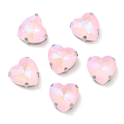 Mocha Fluorescent(MI) Heart Sew on Rhinestone GGLA-C001-01A-P01-1