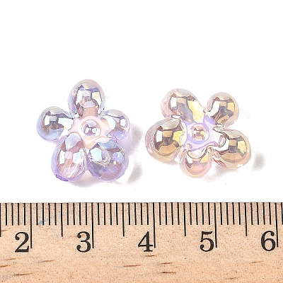 UV Plating Transparent Acrylic Beads OACR-H053-06-1