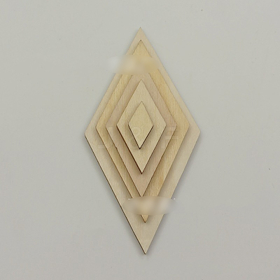 Unfinished Wood Rhombus Shape Discs Slices LS-WOCR-PW0001-005B-1