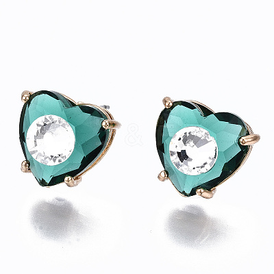 Brass Stud Earrings GLAA-S193-038A-LG-1