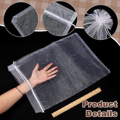 50Pcs Organza Packing Drawstring Bags ABAG-DR0001-11A-1