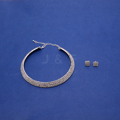 Crystal Rhinestone Jewelry Set SJEW-WH0001-003-1