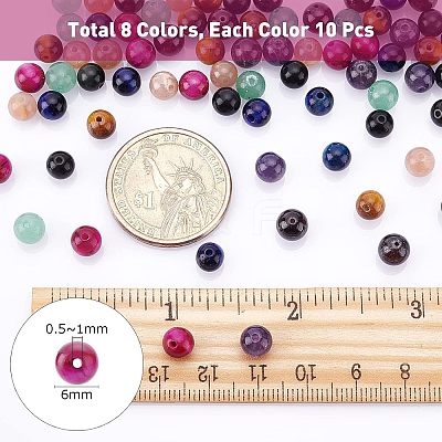 80Pcs 8 Style Natural Mixed Gemstone Beads G-NB0002-98-1