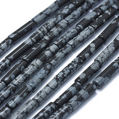 Natural Snowflake Obsidian  Beads Strands G-F631-D14-1