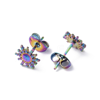 Ion Plating(IP) 304 Stainless Steel Stud Earring for Women EJEW-I285-20MC-1